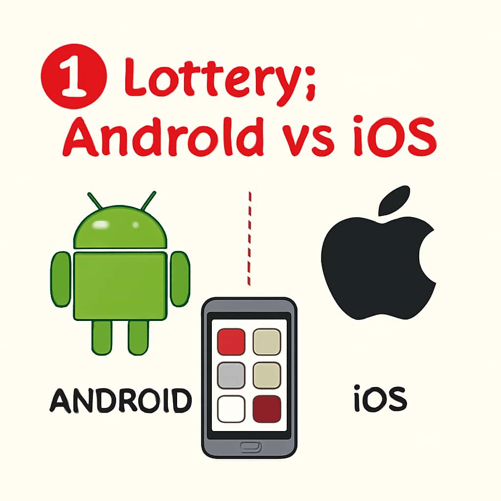 Illustration of the installation process for 1 Lottery on Android and iOS.