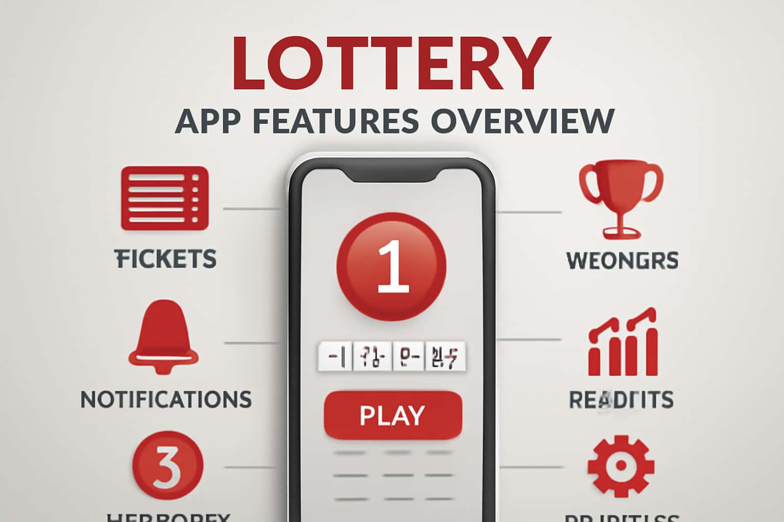 Visual representation of 1 Lottery App Features Overview with high-tech design.