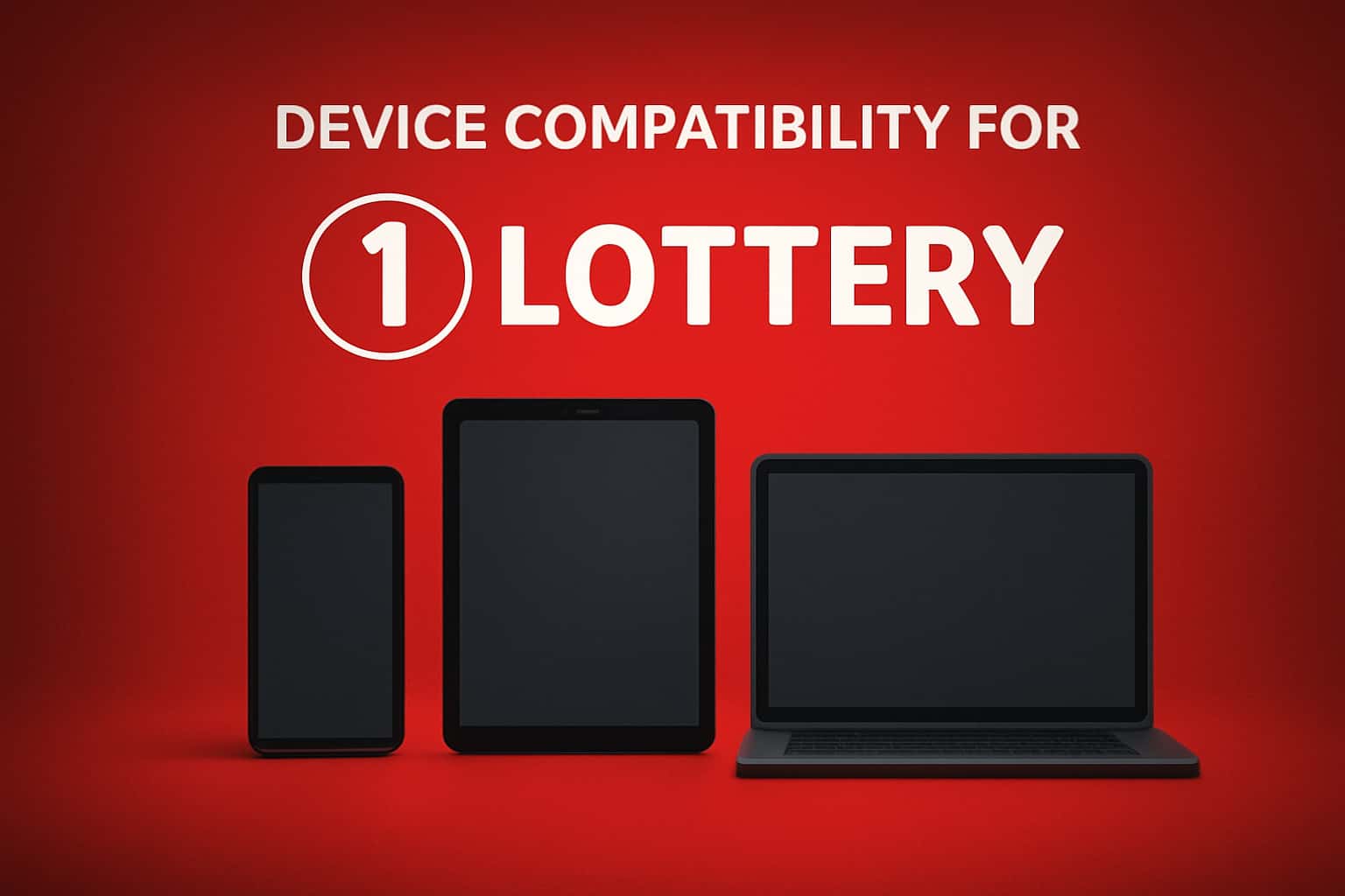 An informational graphic on Device Compatibility for 1 Lottery app.