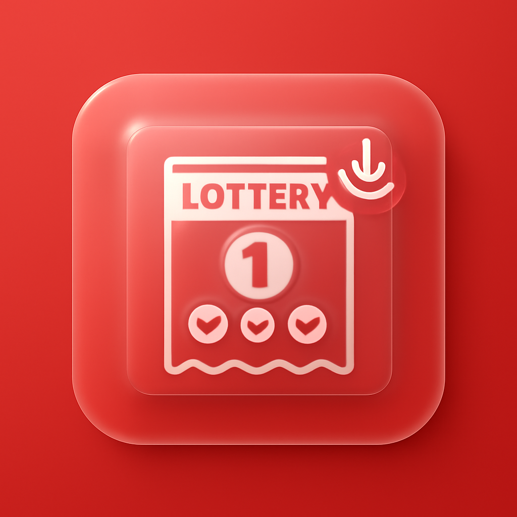 Illustration explaining the steps for downloading the 1 Lottery app.