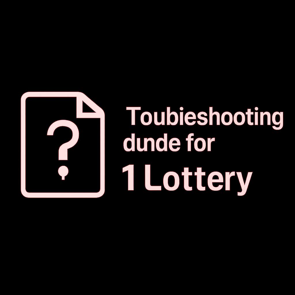 Simple badge icon for a troubleshooting guide on 1 Lottery.