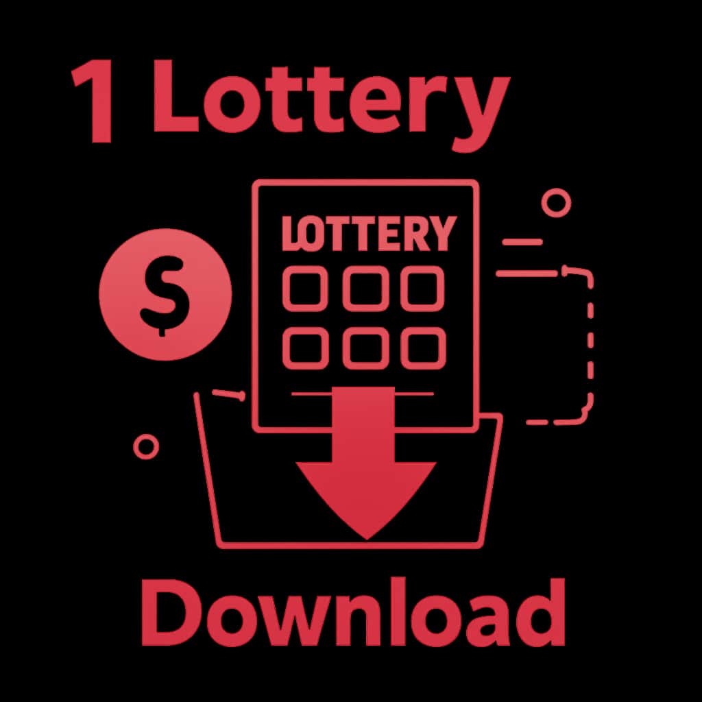 Illustration explaining the steps for downloading the 1 Lottery app.