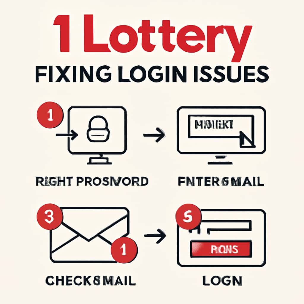 Illustration of troubleshooting steps for 1 Lottery login issues