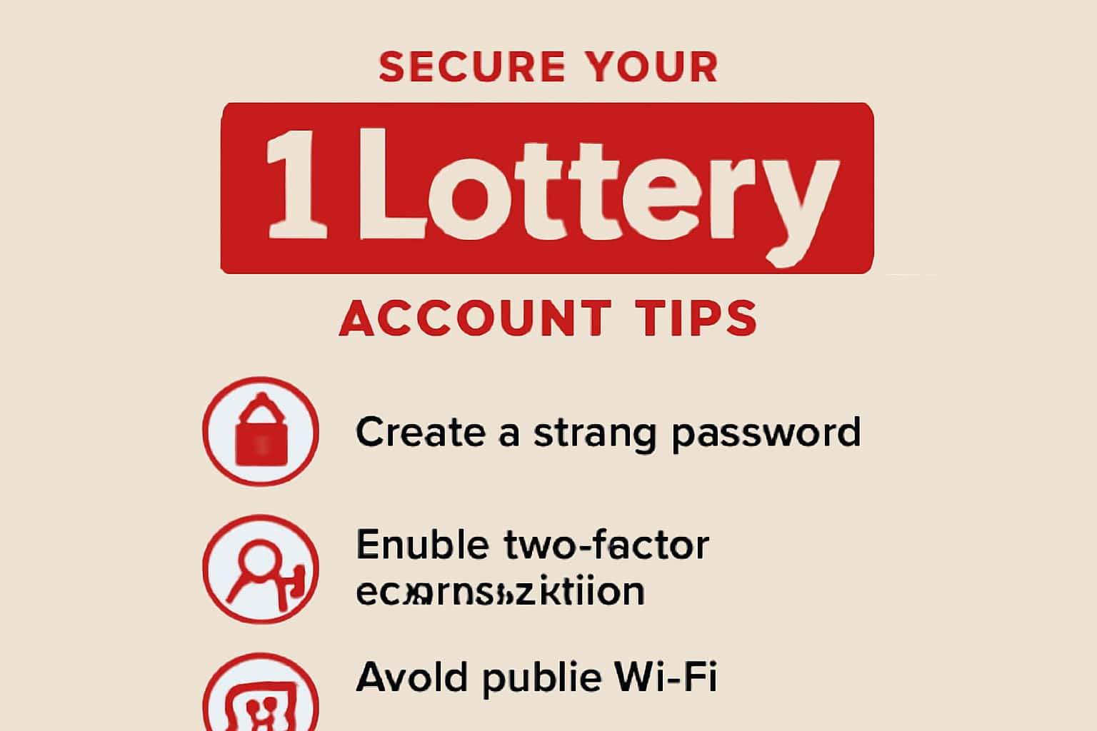 Informational scene on securing your 1 Lottery account.